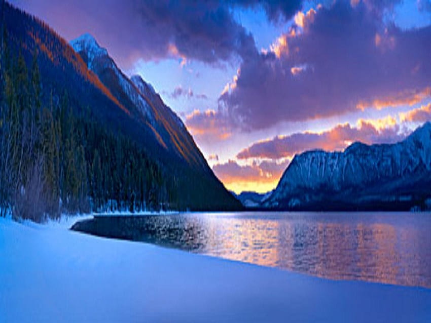 Lake Macsunrise {Montana}, resumen, grafía, cielos, montana, agua fondo de pantalla