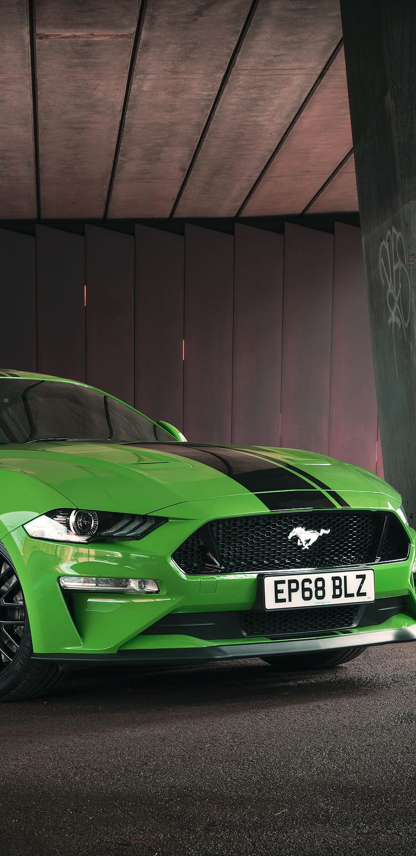 Green Ford Mustang GT Fastback 2019 Samsung Galaxy Note HD phone wallpaper