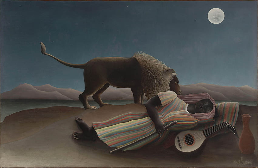 Śpiąca Cyganka - postimpresjonistyczna sztuka Henry'ego Rousseau Tapeta HD