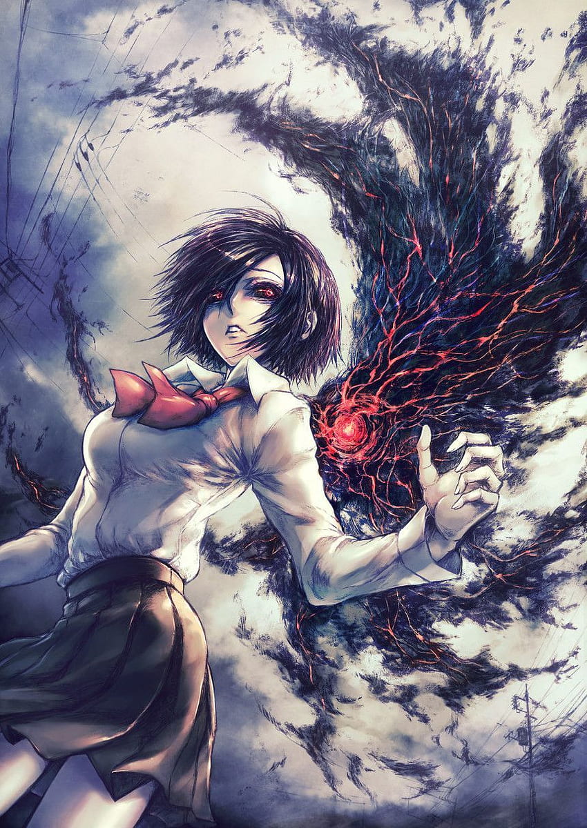 Touka Kirishima งานศิลปะของ Tokyo Ghoul Manga Wings อะนิเมะ Anime Girls วอลล์เปเปอร์โทรศัพท์ HD