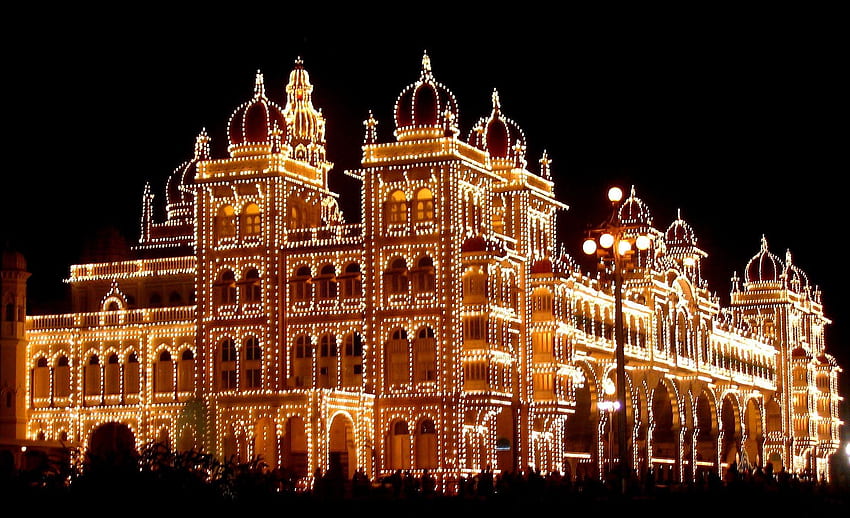 Hindistan. Mysore sarayı, Turistik yerler, Mysore, Bangalore Sarayı HD duvar kağıdı