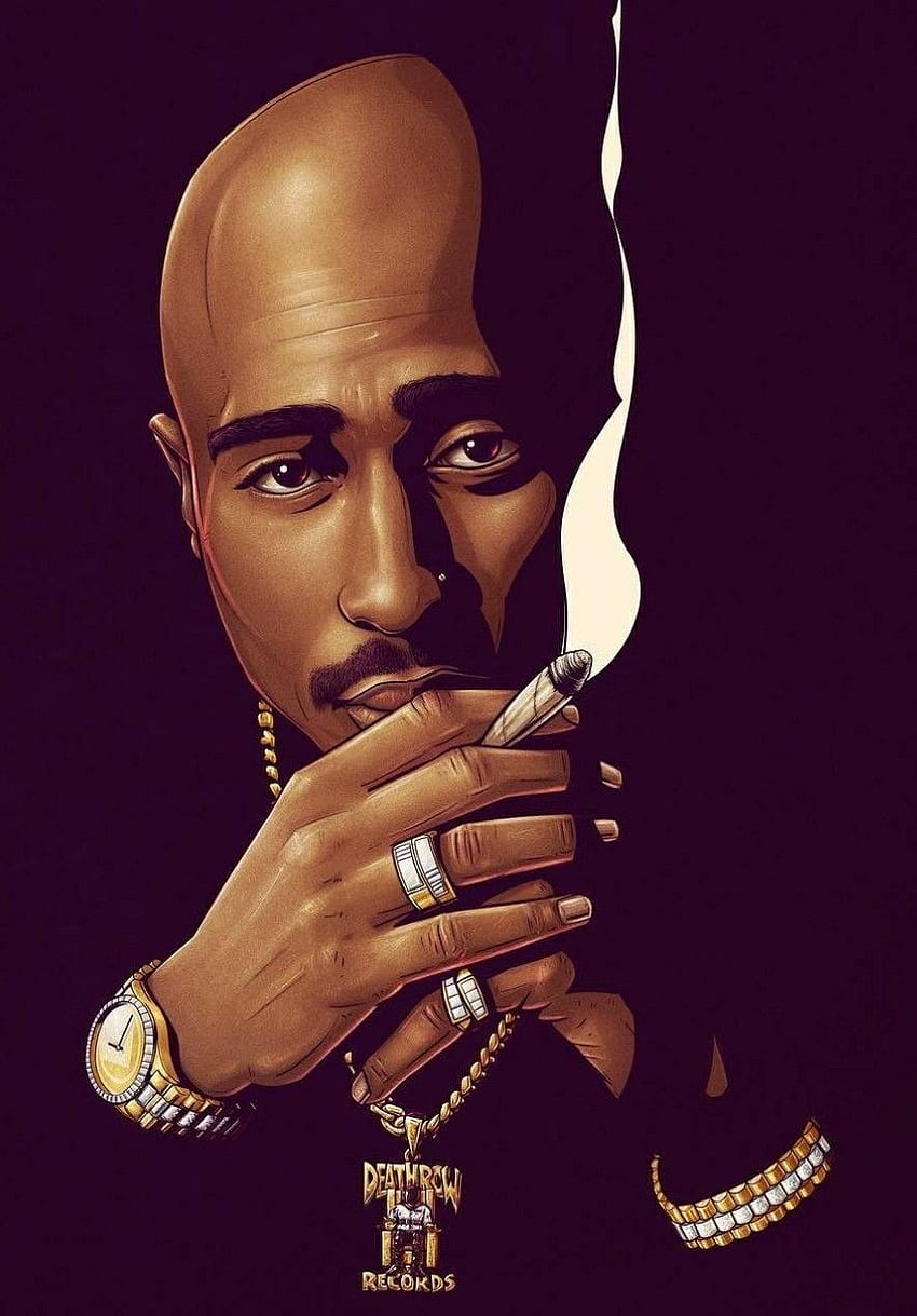 Tupac Shakur illustration HD wallpaper  Wallpaper Flare