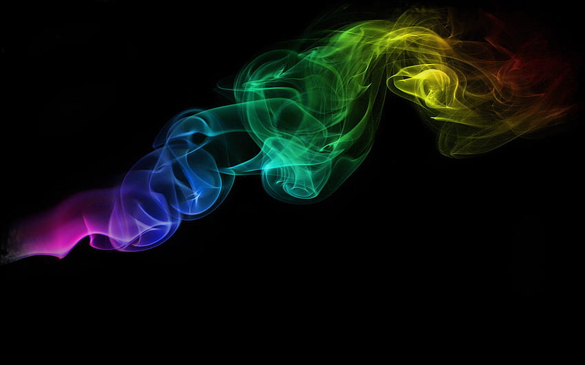 Color Smoke on a Black Background HD wallpaper