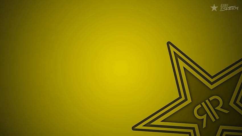 Rockstar (drink), Minimalism, Energy drinks, Yellow background, Logo / and Mobile & HD wallpaper
