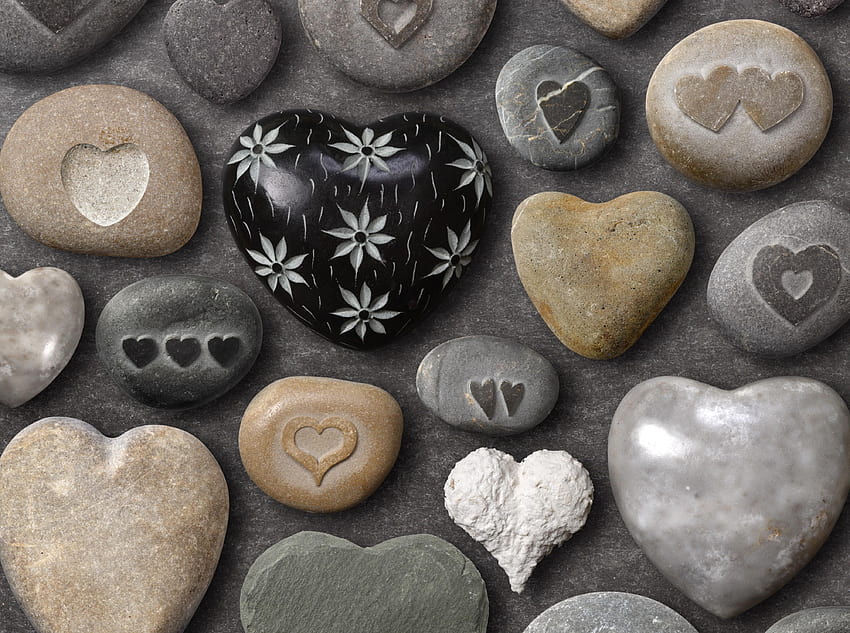 Stones, Hearts, Love, Attributes, Crafts HD wallpaper