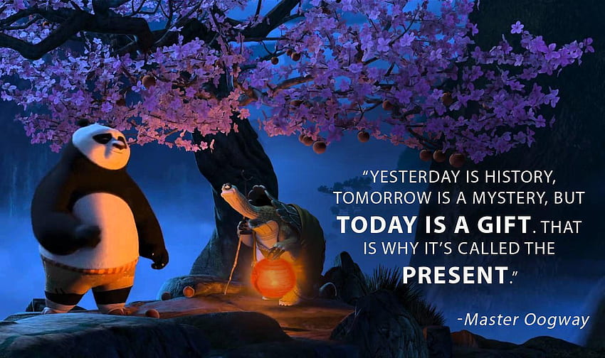 Mistrz Oogway, cytaty z Kung Fu Pandy Tapeta HD