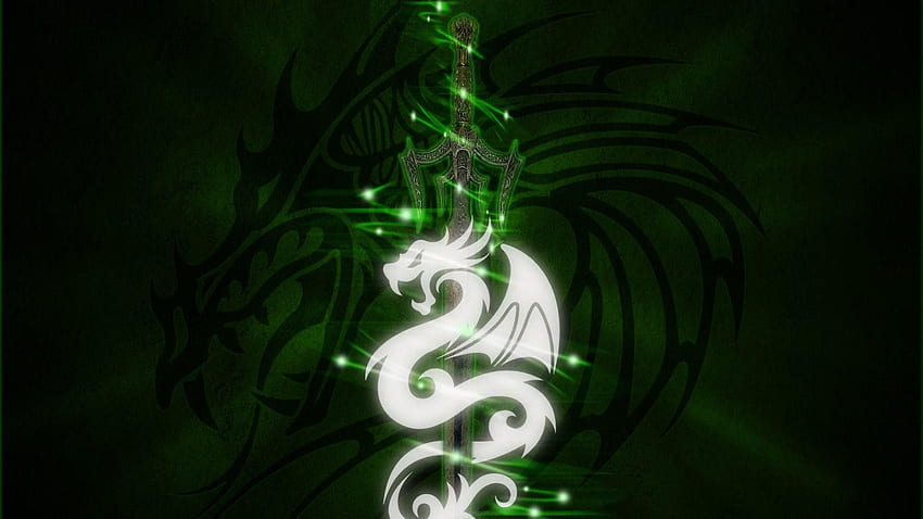 Green Dragon, Cool Glowing Dragon HD wallpaper