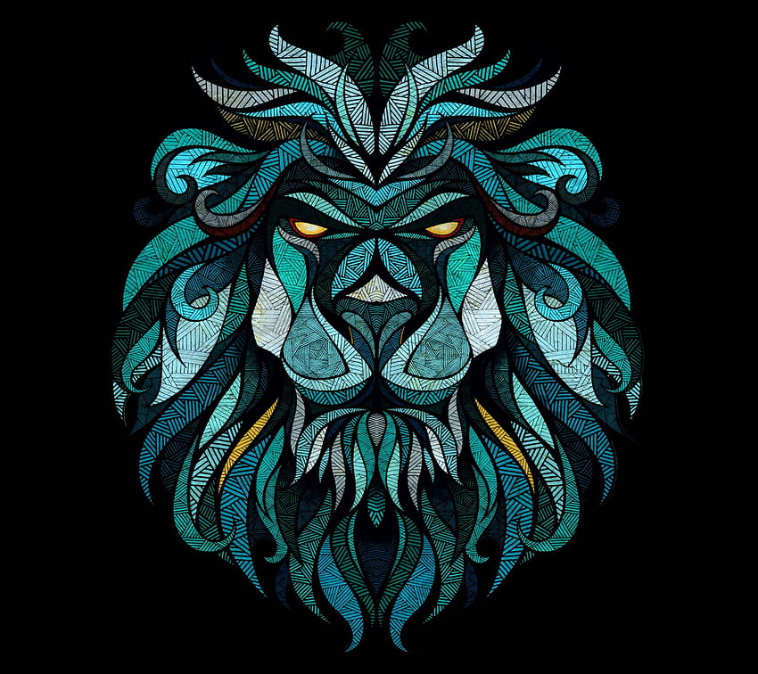 Abstract Mosaic And Mobile, Abstract Lion HD wallpaper