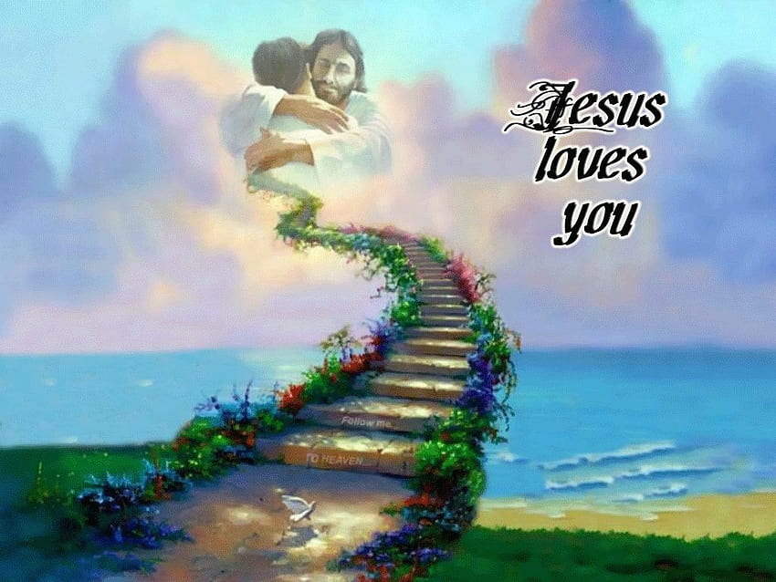 Siapa yang Akan Masuk Surga?. Oleh Kasih Karunia-Nya, Yesus di Surga Wallpaper HD