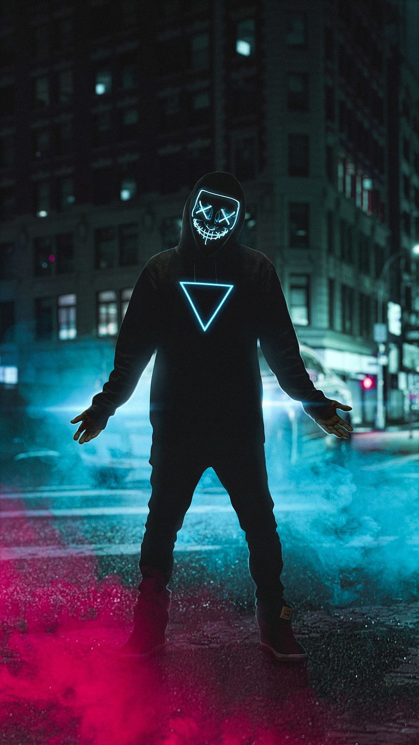 Neon Mask Boy Mobile (iPhone, Android, Samsung, Pixel, Xiaomi). iPhone , Hipster , Neon, Mysterious Boy HD phone wallpaper
