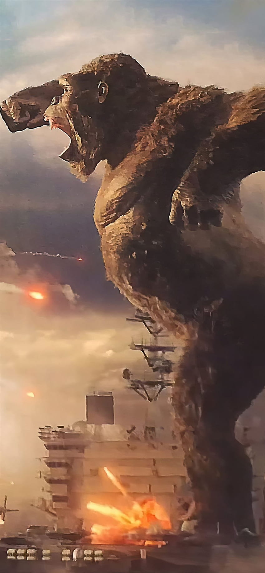 Godzilla vs king kong fondo de pantalla del teléfono