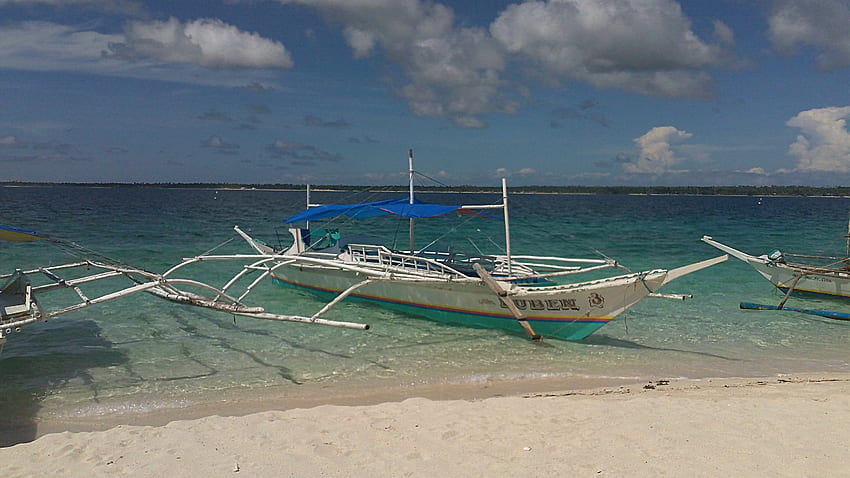stock de banca, plage, bateau, Cebu Fond d'écran HD
