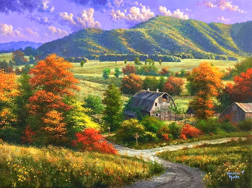 가을 추억, 꿈속의 명소, 색, , 산책로, 풍경, 사계절 사랑, 시골, 들판, 농장, 가을, 자연, 산, 가을 시즌, 시골 HD 월페이퍼