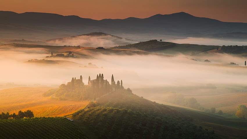 Italien, Toskana, Hügel Auflösung 1440p, Natur, und Hintergrund, 2560 x 1440 Toskana HD-Hintergrundbild