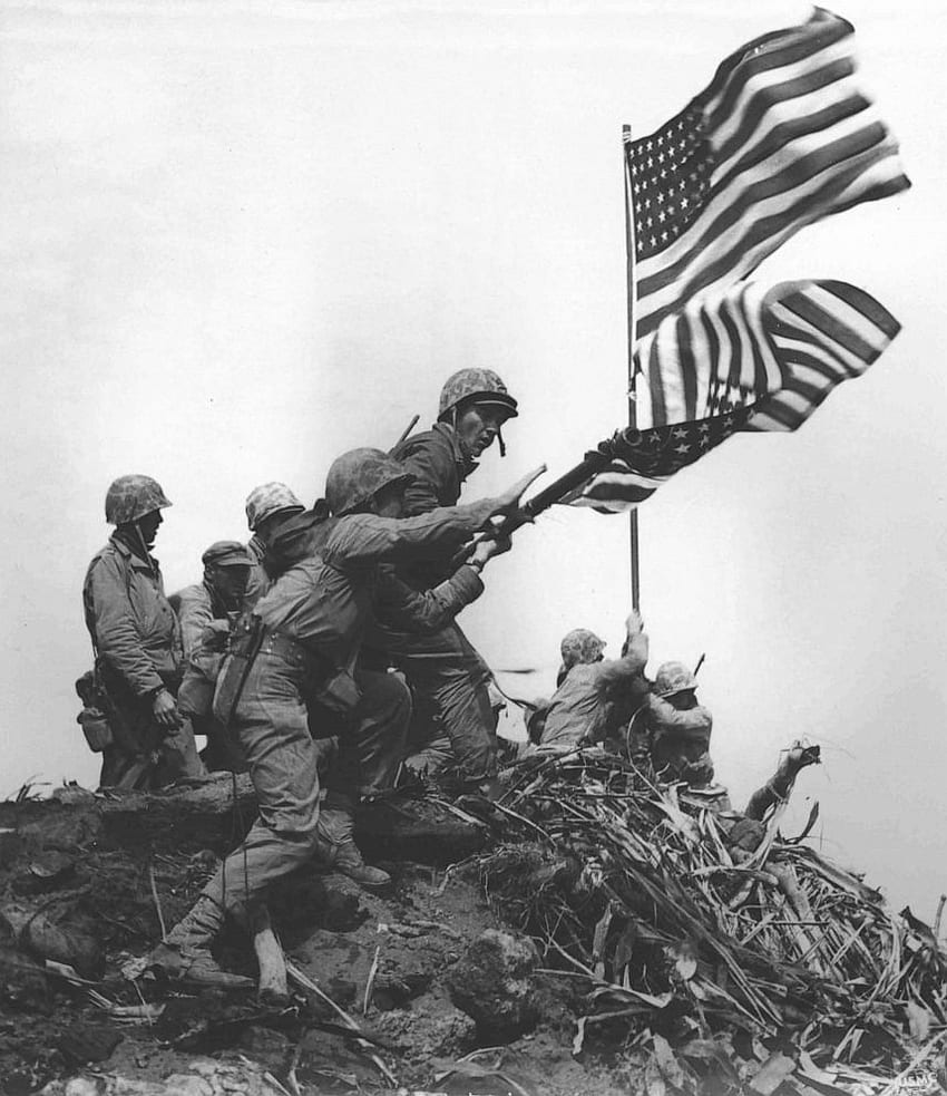 海兵隊は、象徴的な硫黄島の旗を掲げた人物を再び訂正します ABCニュース、硫黄島の戦い HD電話の壁紙