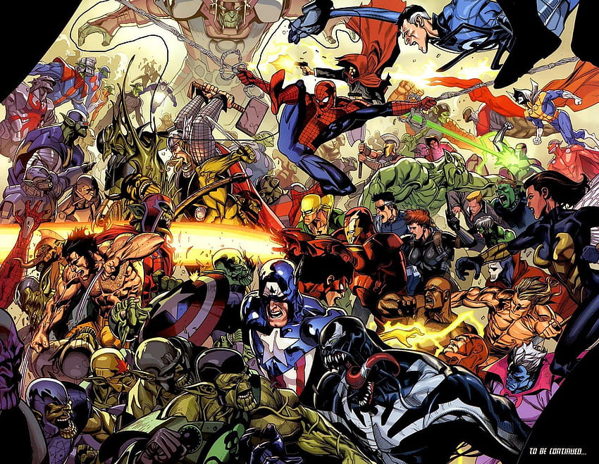 すべてのマーベルコミックをまとめた漫画。 マーベルコミック、マーベル、スーパーヒーロー、アベンジャーズコミックブック 高画質の壁紙