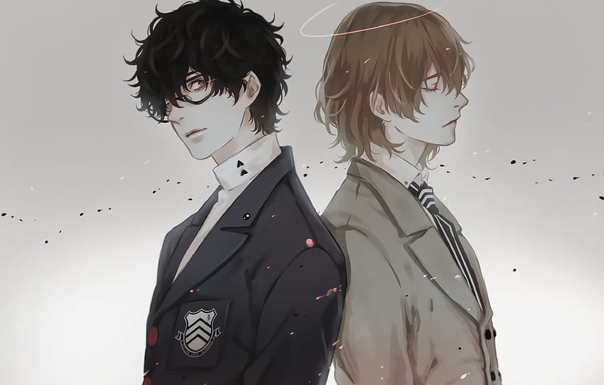 Ragazzi, Due, Persona 5, Persona - Ragazzo con capelli neri e occhiali Anime, Due ragazzi Sfondo HD