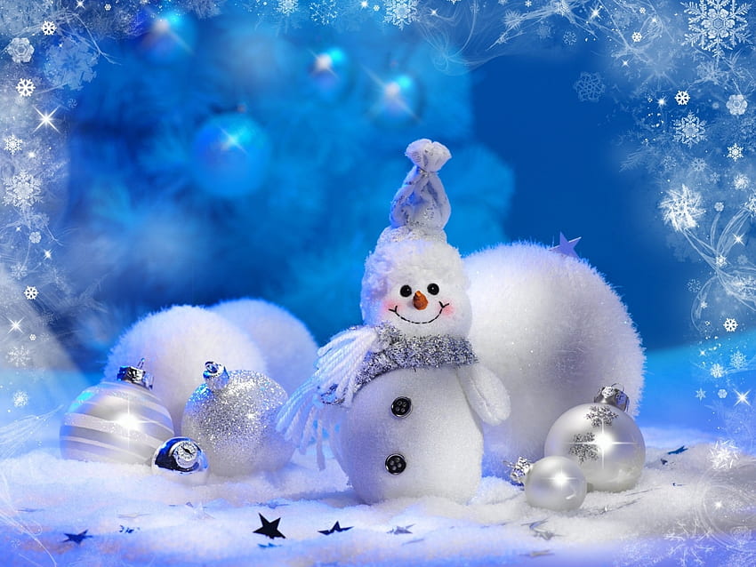 วันหยุด ปีใหม่ ของเล่น ตุ๊กตาหิมะ วอลล์เปเปอร์ HD