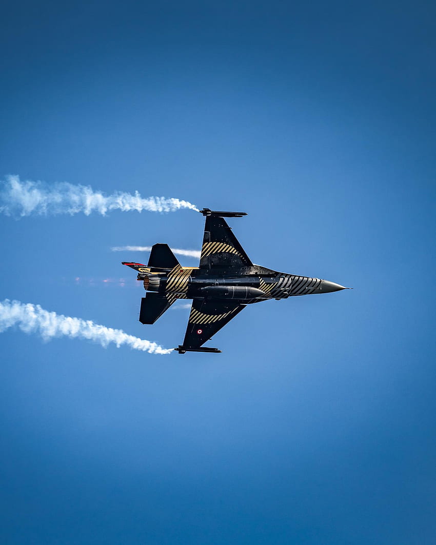 Solotürk, akrobacja, niebo, zachmurzenie, soloturk, pilot, F-16 Tapeta na telefon HD