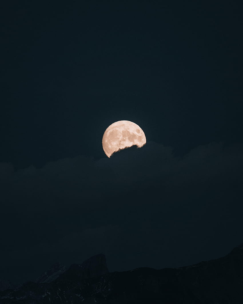 밤, 구름, 달, 어두운, 보름달 HD 전화 배경 화면