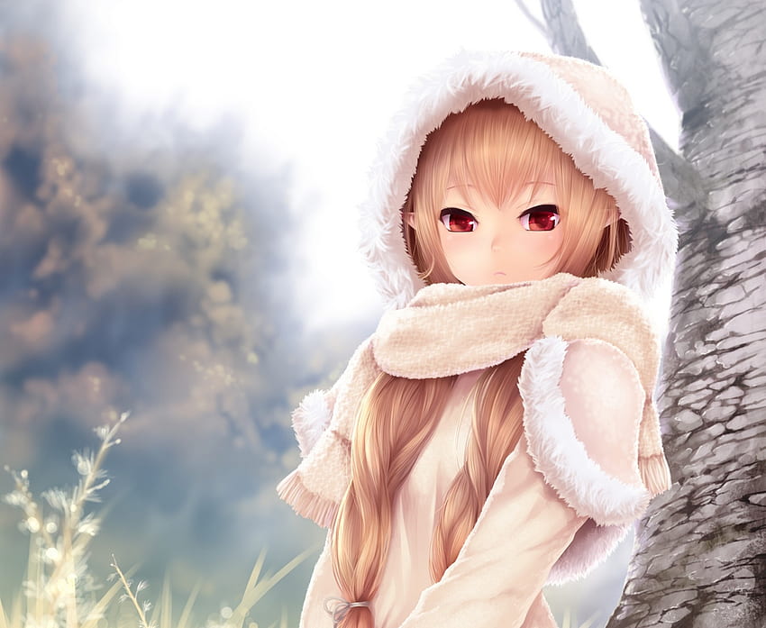 Girl, Anime, Winter, Art . Mocah, Cute Winter Anime HD wallpaper | Pxfuel