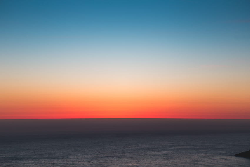 Natura, Zachód Słońca, Niebo, Morze, Horyzont Tapeta HD