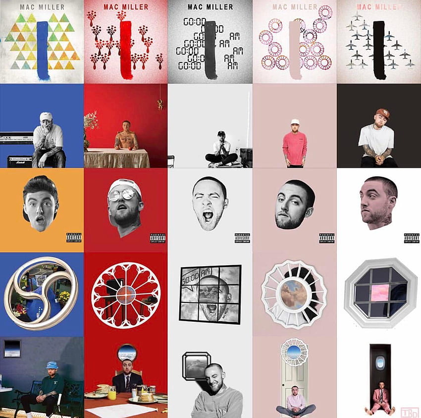 Setiap sampul album Mac Miller dengan gaya sampul Mac Miller yang berbeda: MacMiller Wallpaper HD