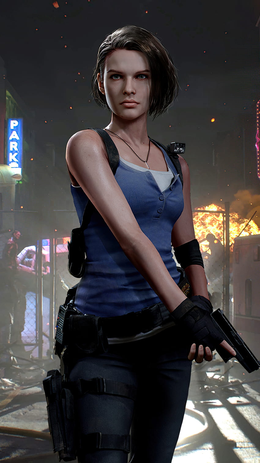 Jill Valentine, Resident Evil 3 Remake, téléphone, arrière-plan et. Mocah, téléphone Resident Evil 3 Fond d'écran de téléphone HD