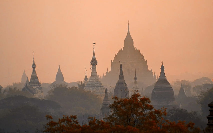 mandalay, Nyaungu, Myanmar, Cities, Temples, Castle, Buildings / and Mobile Background HD wallpaper