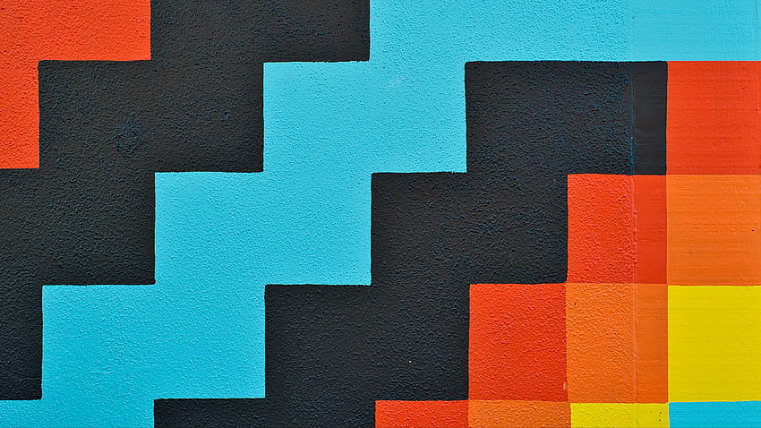 カラフルな正方形の壁ザラザラした質感のテクスチャ 高画質の壁紙