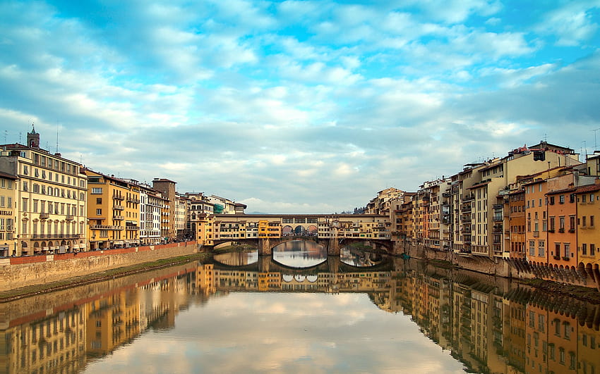 Cidades, Itália, Florença, Ponte Vecchio, Reveillon papel de parede HD