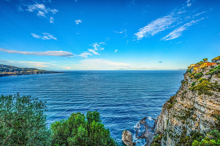 Nature, Sea, Italy, Hill, Amalfi HD wallpaper
