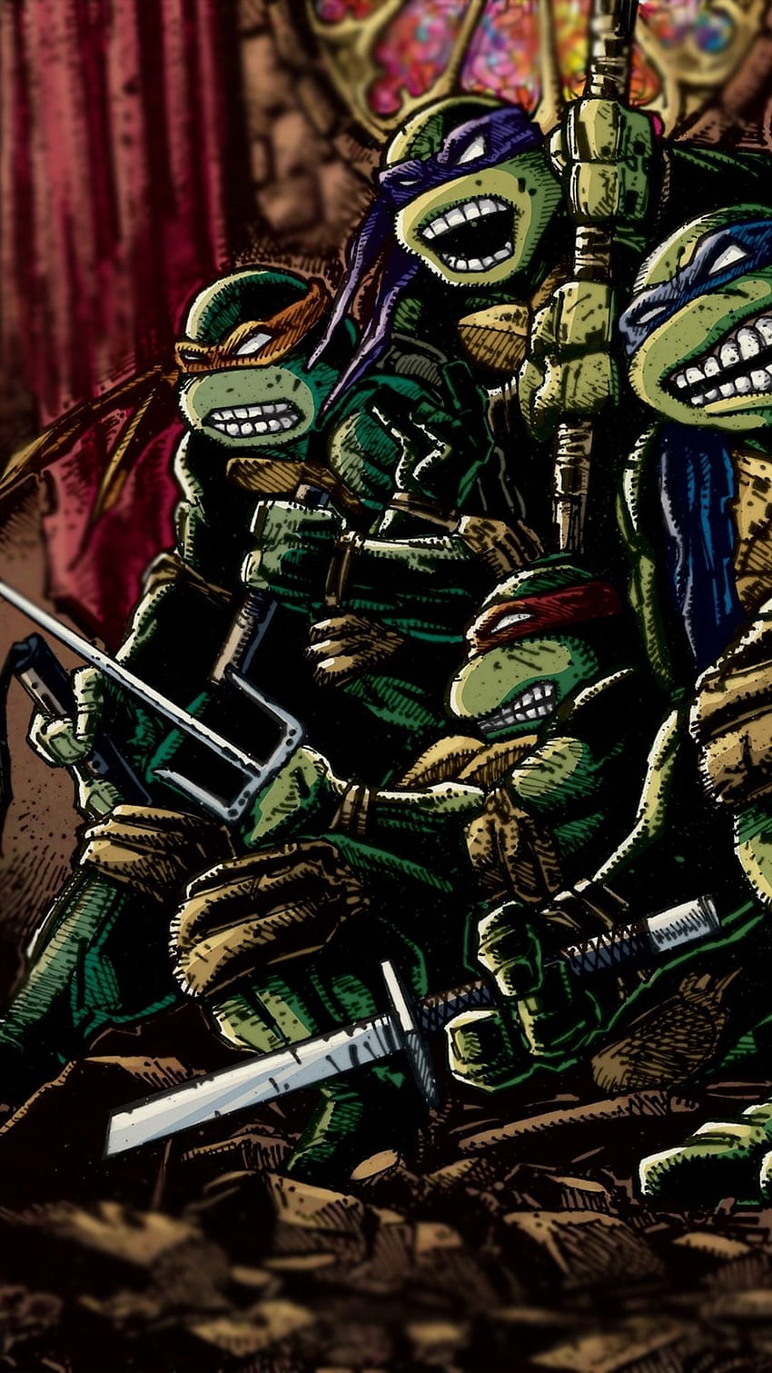 Teenage Mutant Ninja Turtles, classic anime, art HD phone wallpaper
