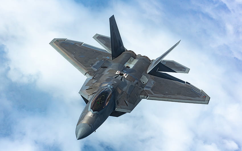 Lockheed Boeing F-22 Raptor, chasseur dans le ciel, chasseur-bombardier américain, United States Air Force, F-22 Raptor dans le ciel, États-Unis, F-22 Raptor Fond d'écran HD