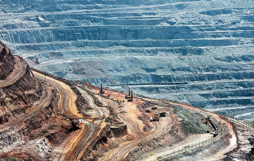 maszyny, górnictwo, eksploatacja, mega wydobycie, inżynieria górnicza Tapeta HD