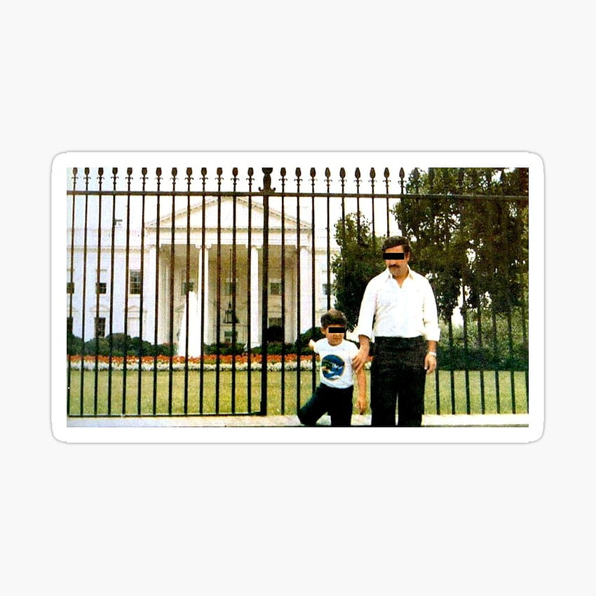 Pablo Escobar fuera de la Casa Blanca Cuaderno de espiral de IainW98. Redbubble, iPhone de la Casa Blanca fondo de pantalla del teléfono