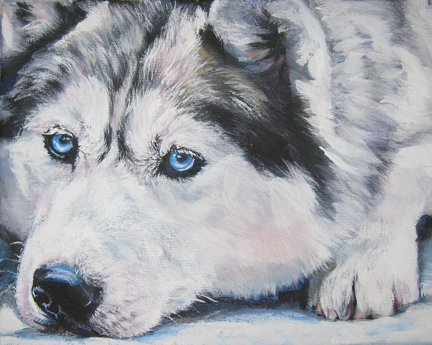 Siberian Husky Puppy Art  Husky Watercolor Print  Brett Blumenthal  Tiny  Toes Design