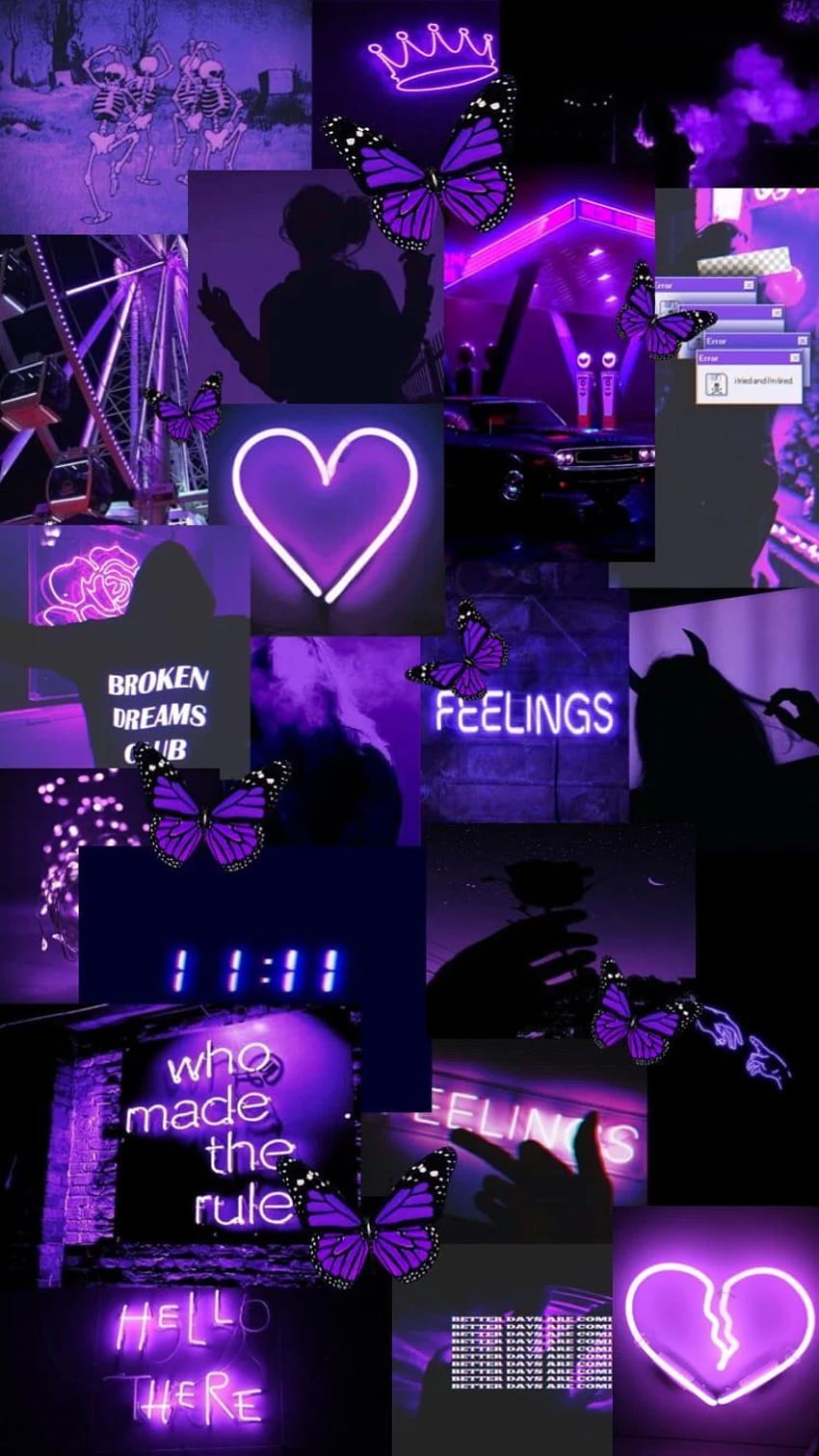 Purple collage in 2020. Purple , Purple , Purple iphone, Aesthetic Vintage Purple HD phone wallpaper