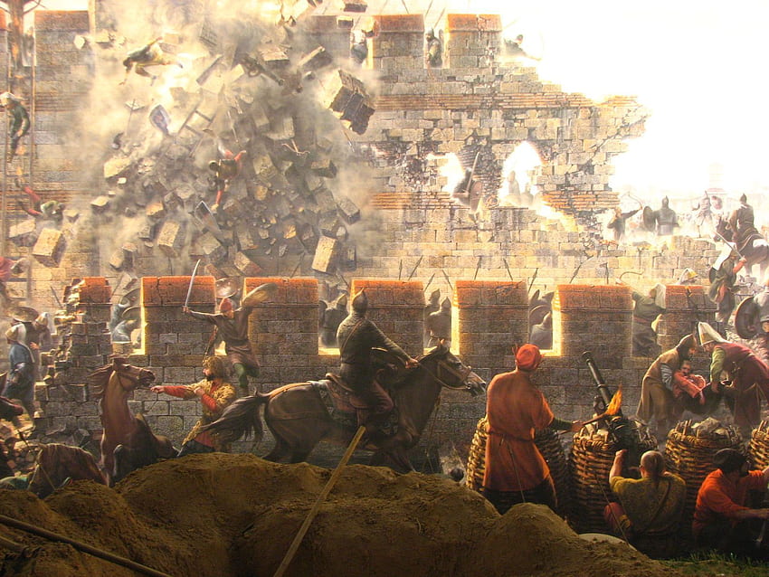 Konstantinopolis Kuşatması, 1453. Konstantinopolis Kuşatması, Konstantinopolis'in Düşüşü, Bizans İmparatorluğu HD duvar kağıdı