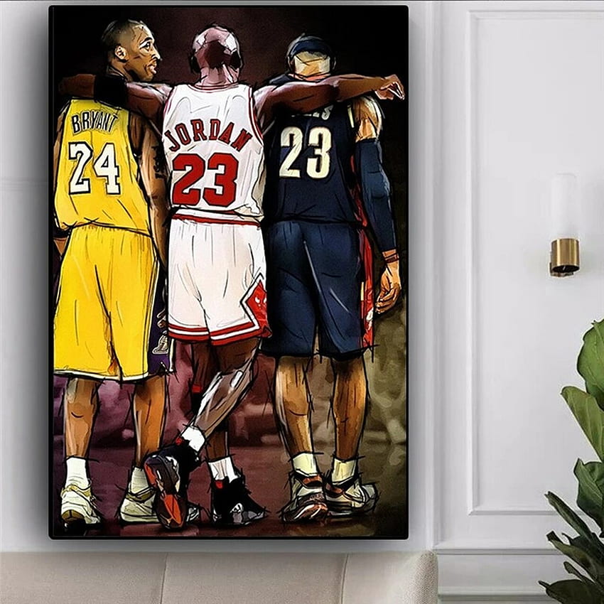 Kobe Bryant LeBron James Basketball Star Leinwand Gemälde Skandinavische Cuadros Wand Kunstdrucke Poster für Wohnzimmer – African American Gift Store, Kobe Bryant Art HD-Handy-Hintergrundbild