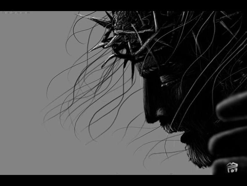 Jesus Design, Jesus Black and White HD wallpaper