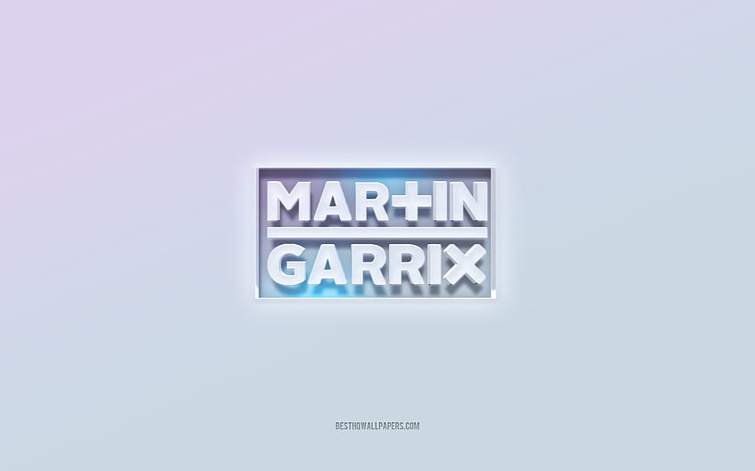 Logo Martin Garrix, potong teks 3d, latar belakang putih, logo Martin Garrix 3d, lambang Martin Garrix, Martin Garrix, logo timbul, lambang Martin Garrix 3d Wallpaper HD