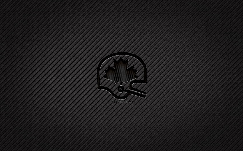 CFL carbon logo, grunge art, Canadian Football League, fundo de carbono, criativo, CFL black logo, liga esportiva, CFL logo, CFL papel de parede HD