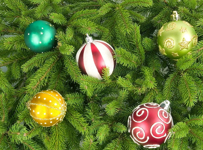 休日, 新年, 休日, クリスマスの飾り, クリスマス ツリーのおもちゃ, クリスマス ツリー, ボール, 異なる 高画質の壁紙