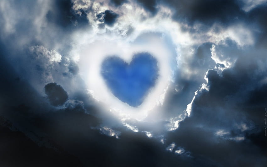 Облак във формата на сърце, сърце, абстрактно, фантазия, облак HD тапет