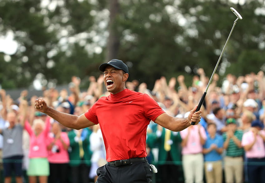 Tiger Woods gewinnt The Masters 2019: Golflegende feiert eines der größten Comebacks der Sportgeschichte. Londoner Abendstandard HD-Hintergrundbild