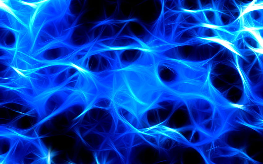 Blue abstract fire, macro, fire textures, blue fire flames, fire, blue ...