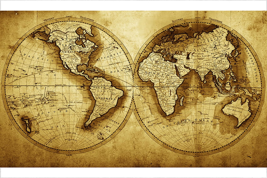 Print a, Antique World Map HD wallpaper