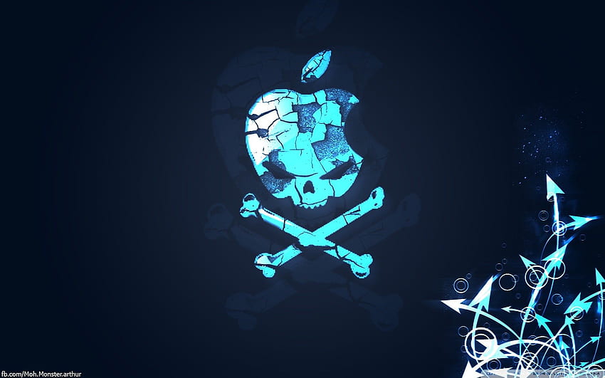 Blue Skull, Apple Skull HD wallpaper