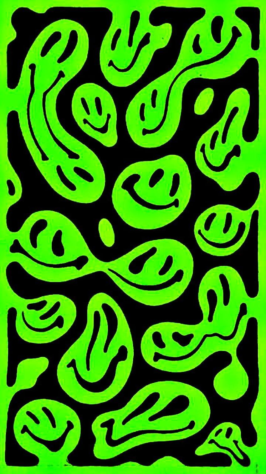 緑の笑顔。 緑のレトロ HD電話の壁紙